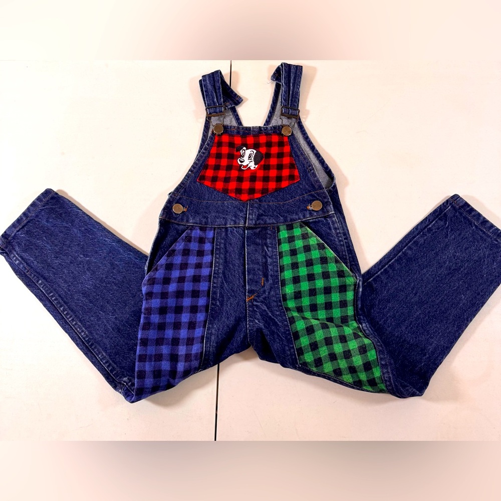 Vintage Disney 101 Dalmatians denim jean overalls unisex kids size 4T